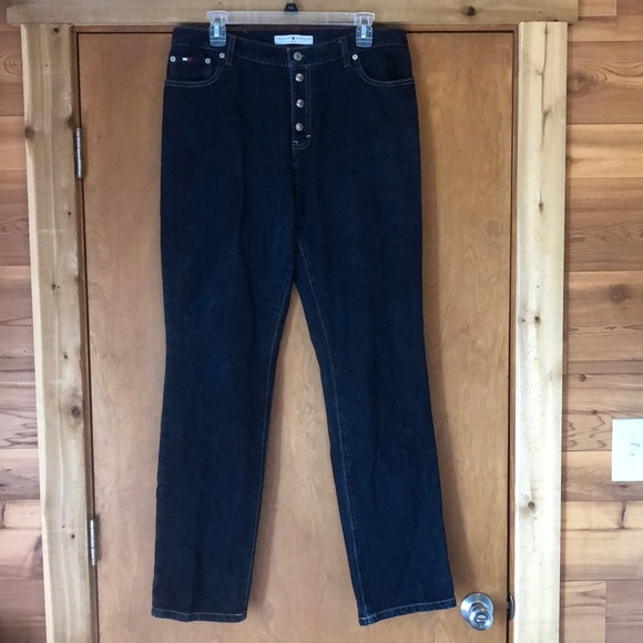Tommy Hilfiger dark wash jeans with button/snap fly - Picture 1 of 7